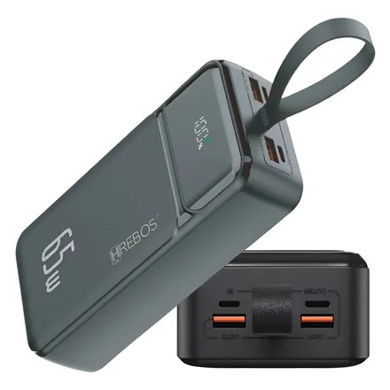 Carregador portátil 30.000 mAh Power Bank Turbo 65W USB-C